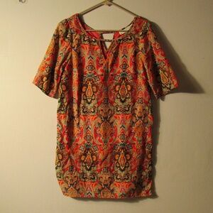 Bohemian Orange and Red Mini Dress